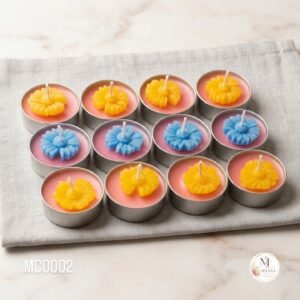 Handcrafted Floral Tealight Candles (Set of 6) 🌸✨