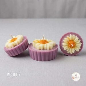Handcrafted-Daisy-Flower-Tart-Candle-Set